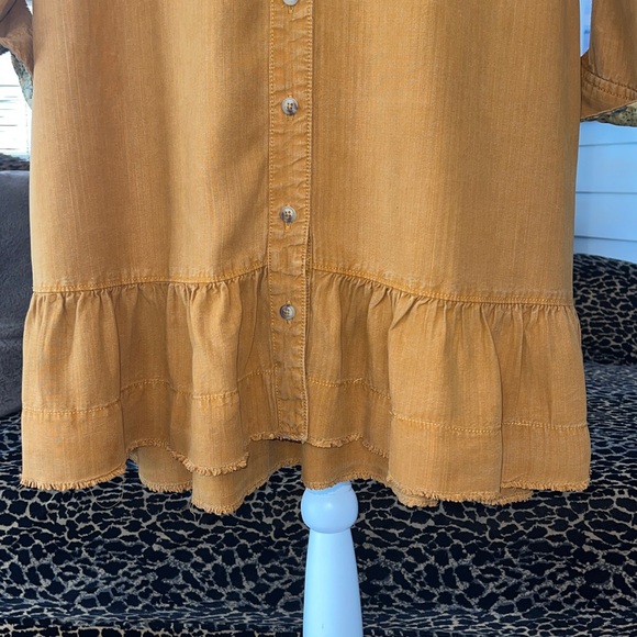 Pilcro Rust Color Dress with Ruffled Hemline - Picture 5 of 8